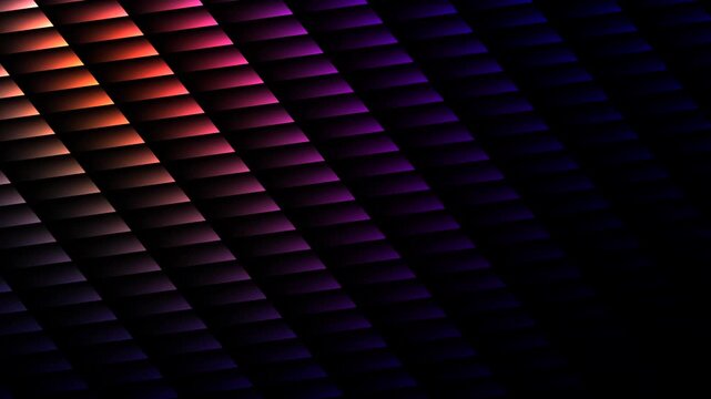Glowing rectangular grid abstract motion background with orange blue gradient