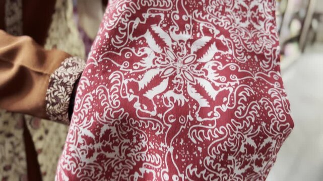 detail of traditional indonesia batik bogor