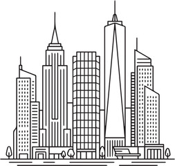 Obraz premium Sleek Urban Skyline Architectural Icon