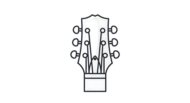 Guitar headstock with tuning pegs closeup.