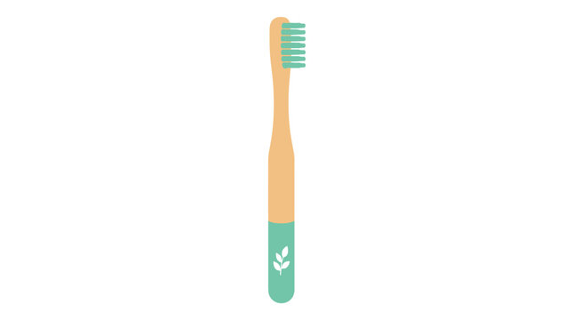Single toothbrush standing upright on white background.