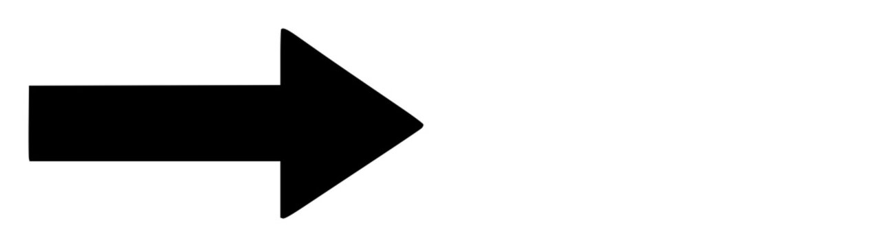 Arrow right icon set with solid black arrow on white background featuring icon, vector, graphic design with navigation and directional