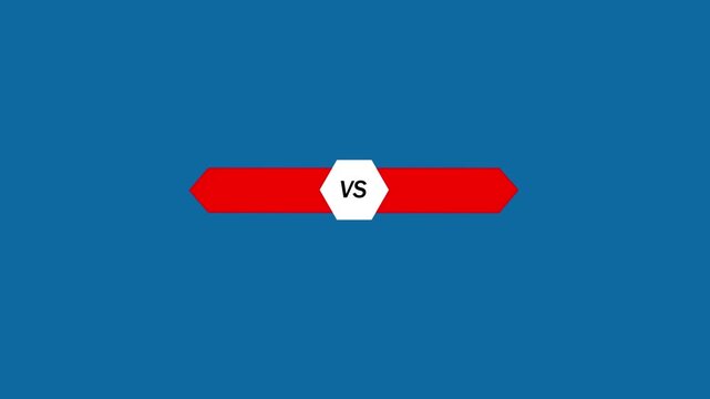 VS icon with white text isolated on black background. Neon versus icon animation for sports. Game match team challenge sign symbol