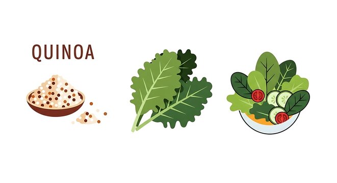 Salad with Kale, and and Quinoa.