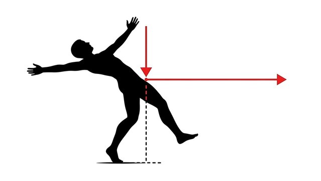 Human body running motion analysis diagram.