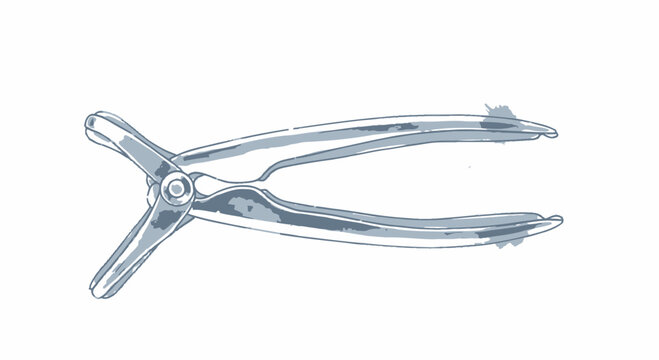 Close-up of a silver metal hair clip with three prongs on one side and a flat surface on the other, perfect for styling