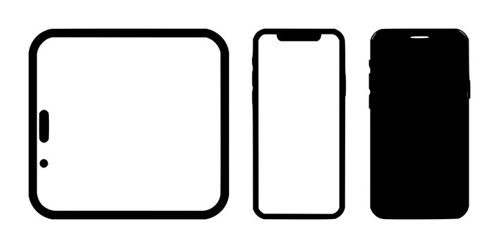 Multi-factor authentication set with solid black icon on white background featuring mobile phone, security, logos with vector and graphic design