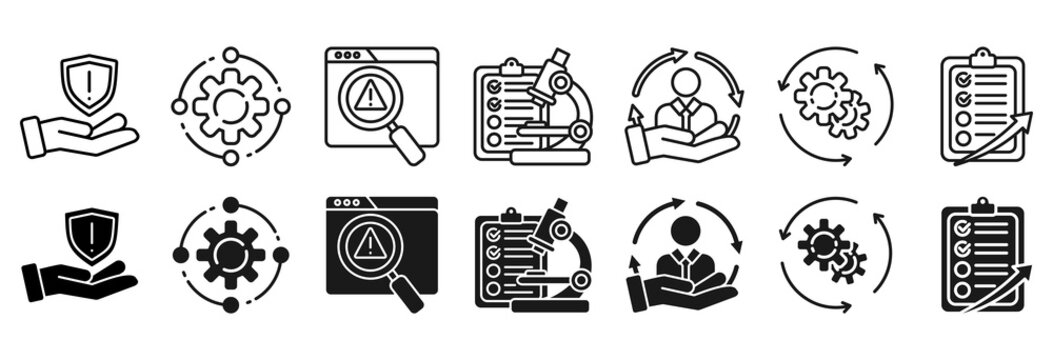 Incident management icon set. business process management and process symbol.
