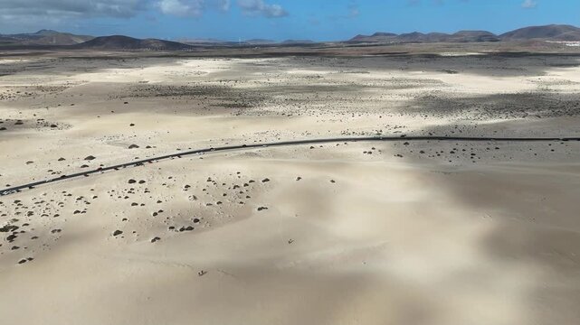 survol des dunes de Corralejo &agrave; Fuerteventura aux Canaries 