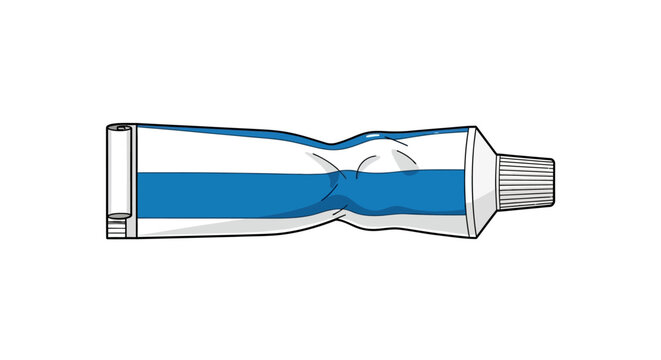 Toothpaste tube with blue cap.