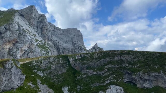 Mountain pass Mangart saddle in the Julian Alps, Strmec na Predelu, Tolmin, Slovenia