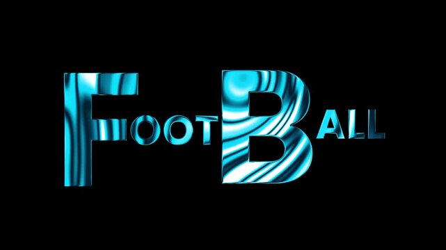 Football unique creative text design with blue curve lines flow shine animation