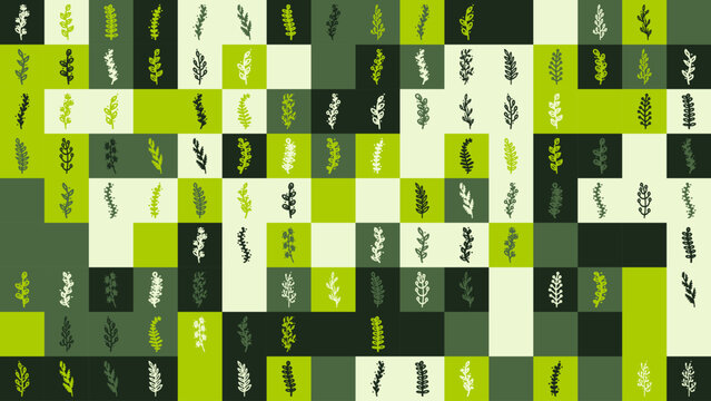 Vector illustration set of stylized botanical branches and leaves