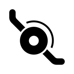 Electric unicycle icon. Transport and personal mobility filled symbol. Black and white. © M.Style