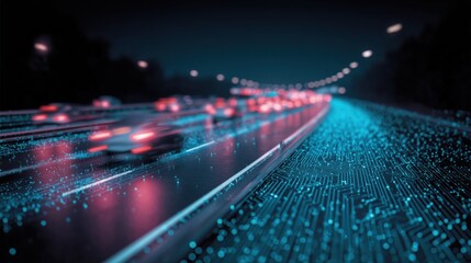 Fototapeta premium Abstract data speed light trails, high-tech digital network background