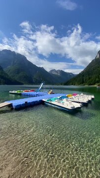 On the beautiful Lago del Predil, Northern Italy