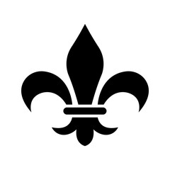 Fleur de lis icon. Culture and heraldry filled symbol. Black and white. © M.Style