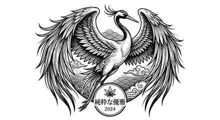 Fototapeta premium Eagle Head Tattoo Design Illustration