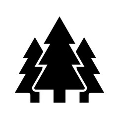 Obraz premium Pine forest icon. Environment and forest filled symbol. Black and white.