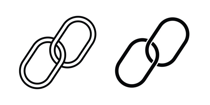 Chain link icon concept. solid and line symbols