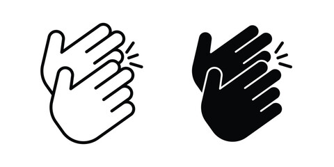 Fototapeta premium Clap icon concept. solid and line symbols