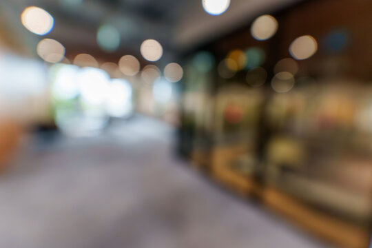 Abstract modern office interior blurry background bokeh light background