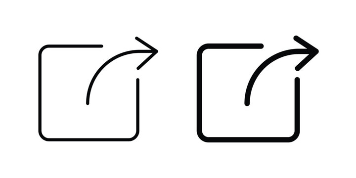 Export icon concept. solid and line symbols