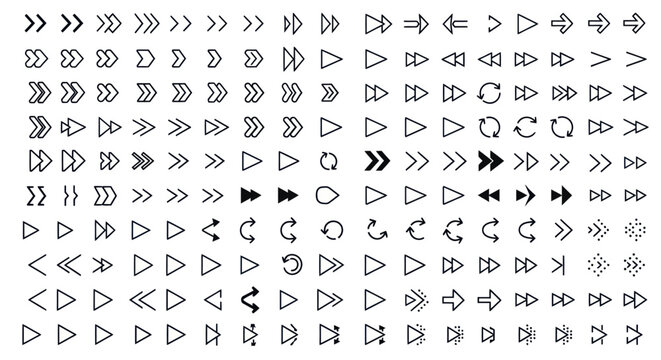 Collection of arrow symbols and icons