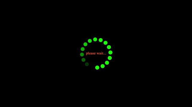 circle waiting loading icon animation on a black background.