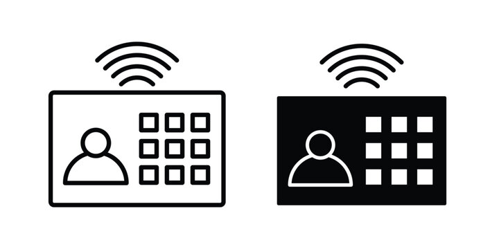 Interphone icon concept. solid and line symbols