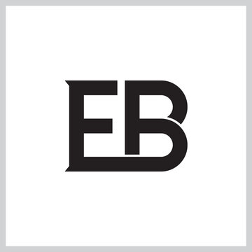 Elegant eb monogram logo design with a bold dark gray eb monogram logo is centered on a clean white background monogram typography identity branding business minimalist corporate logotype