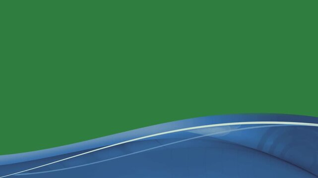 Blue Wave Animated Green Screen Chroma Key Video Overlay with Isolated Cutout Style for Editing Compositing Motion Graphics Social Media Ads and Creative Design Projects
