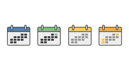 Colorful calendar icons set © Empuk