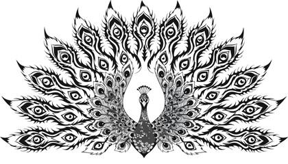 Seamless abstract black and white tribal tattoo design featuring vintage floral ornament patterns and ornate damask swirl vectors © Tipu Sultan official