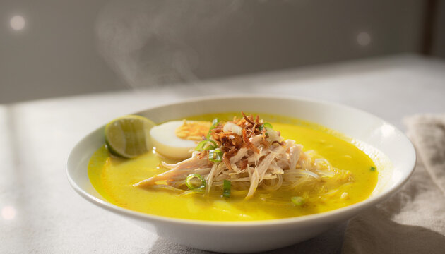 Indonesian Soto Ayam Turmeric Chicken Soup