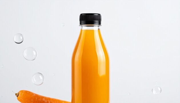 Carrot Juice Bottle with Fresh Carrot &ndash; Wellness Visual for Editorial, Lifestyle, or Culinary Branding Themes