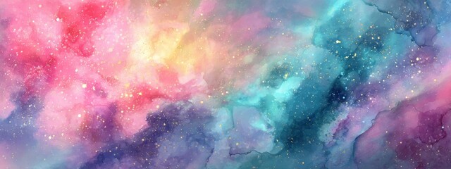 Fototapeta premium Colorful Abstract Cosmic Paint Splashes with Nebula Texture Perfect for Artwork and Backgrounds