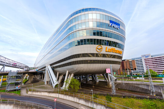 Frankfurt am Main, Germany - April 10, 2026: The Squaire Building at Frankfurt Airport Germany