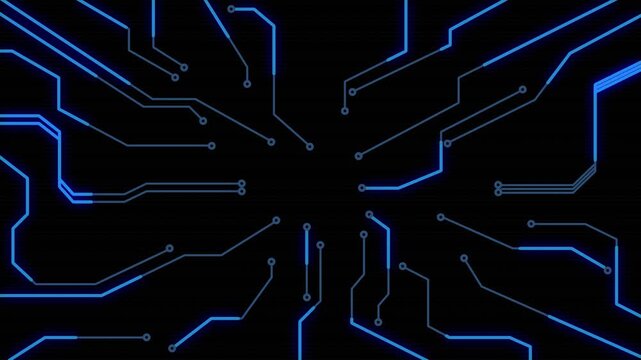 Seamless Circuit board line animation background
