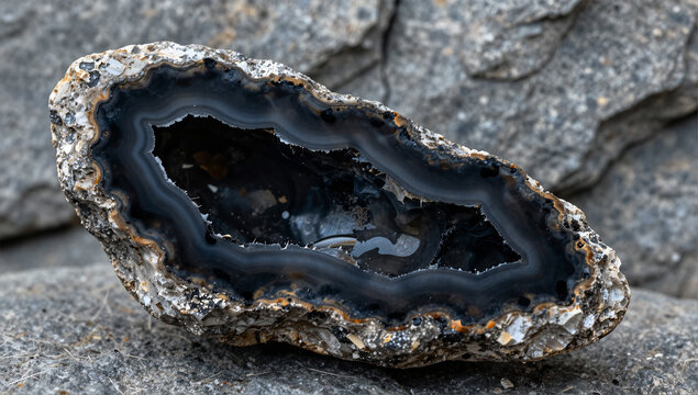 Close-up of Raw Jet Showing Internal Conchoidal Fracture