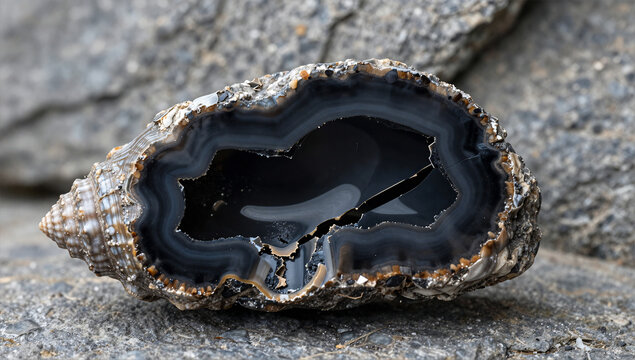 Close-up of Raw Jet Showing Internal Conchoidal Fracture