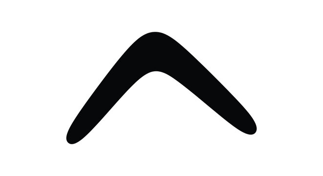 Boomerang shape in black silhouette