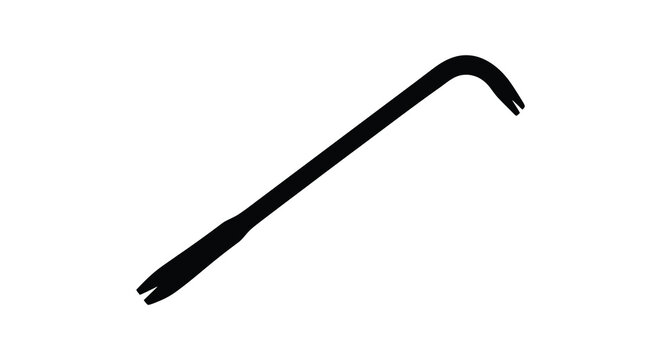 Crowbar tool silhouette on a white background