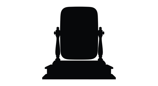 Vintage dressing table with mirror black silhouette