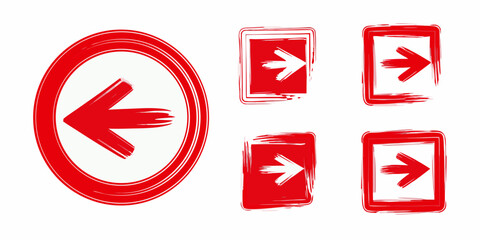 red arrow signs pointing in different directions vector illustration © Rathindranath