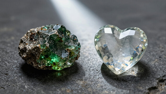 Artistic Split Lighting Moldavite Jewelry Concept