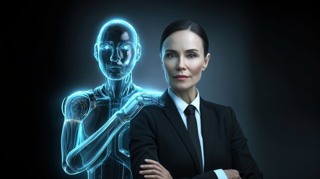 Humanoid Robot Holding Hands with Diverse Humans in Futuristic Setting