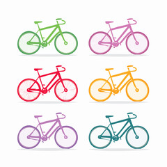 Obraz premium Collection of colorful bicycles
