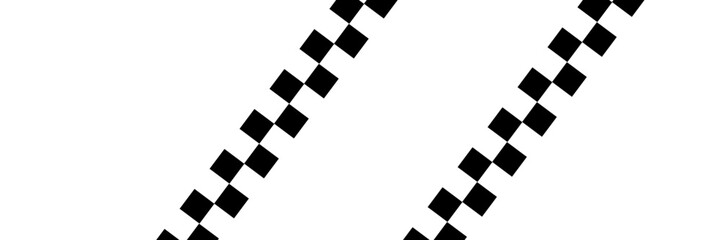 Fototapeta premium Race flags or checkerboard background. Chess game or rally sport car competition wallpaper. Tilted black and white squares pattern. Banner with checkered texture