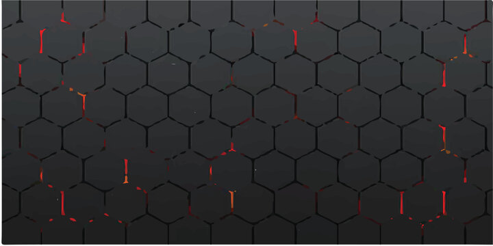 Dark gray honeycomb pattern with vertical red and orange light streaks abstract background geometric pattern tech background texture digital art modern honeycomb abstract
